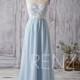 2016 Light Blue Bridesmaid Dress Long, Strapless Sweetheart Floral Pattern Wedding Dress, Backless Prom Dress, Women Formal Dress (L127)