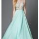 Open Back Floor Length Dress with Illusion Bodice - Brand Prom Dresses