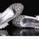 Sparkly Crystal Flat Heels Pointed Toe Rhinestone Wedding Bridal Shoes, S004