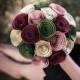 Bridal Bouquet - Paper Flower Bouquet - Wedding Bouquet - Bridesmaid Flowers - Wedding Bouquet Alternative - Bridal Flowers - Moss Green