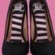 Audrey Stripes Airpufs, Black and White Striped Shoe Insoles