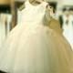 Beautifully Elegant Soft White Lace Tulle flowergirl Christening Baptism Girls Dress