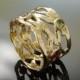 Birthstone Gold Band, Gemstones 14K Gold ring, Wide Gold Band, Net ring, Engagement Ring, Birthstone Ring, Handmade Vintage Jewelry, Sale