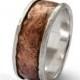Wide Infinty Men band, Sterling silver and Copper ring, Rustic silver wedding band, copper wide ring, Two tone organic band, mixed metals