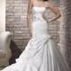 Taft schulterfreies Plissee Brautkleid mit abnehmbarer Floral Belt - Festliche Kleider 