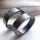 black silver wedding bands, matching rings for him and her, his and hers promise rings, hammered rings silver, matching wedding rings silver