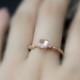 6mm Round Natural Pink Morganite Ring Solid 14K Rose Gold ring Diamond Wedding Ring Milgrain Promise Ring Anniversary Ring EngagementRing