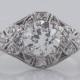 Antique Engagement Ring Art Deco .84ct Old European Cut Diamond in Platinum