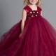 Flower girl dress - tutu dress - tulle dress -Holiday dress - Pageant dress - wedding-Christmas dress-Princess dress -Wine girl flower dress