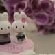 rabbit and bunny wedding cake topper---k923