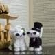 Wedding Cake Topper Bunnies – Bride and Groom - Little Hand-Knitted Bunnies – Collectible Amigurumi Gift, Keepsake
