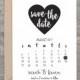 Printable DIY Heart Save the Date Calendar
