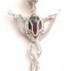 Elven Necklace, Wire Wrapped Boulder Opal Elvish Jewelry, Unique Wire Woven Gemstone Pendant, Silver Swirl Mystical Jewellery, Kallasilya