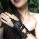 Lace Bracelet Finger Black Gothic Gypsy Goth Tribal