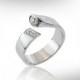 14k White Gold Engagement Ring. Diamond Engagement Ring, Solitaire Diamond Ring, Bridal Rings Set, Birthstone Engagement Ring, Free Shipping