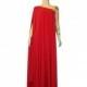 Red Maternity Dress Sexy Backless One Shoulder Evening Gown XS S M L