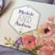 Watercolor Bouquet Booklet Pocket Fold Wedding Invitation... SAMPLE