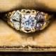 Beautiful Antique Deco 14k Yellow Gold Old European Cut Diamond Engagement Ring VEG #194