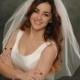 Light Ivory Wedding Veils Waist Length 30 Raw Edge One Layered Bridal Veil Plain Cut 1 Tier White Illusion 72 Wide