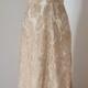 2015 One-shoulder Dark Champagne Lace Ivory Lining Long Bridesmaid Dress