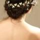 Leaf Hair Wreath/ gold grecian crown/ bridal hair jewelry/ wedding hair accessory/  Gold Leaf Bridal Headband / Gold Tiara