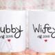 cotton anniversary gift for him, his and hers mugs, mr and mrs gifts, couple gifts, personalized couple gifts, hubby wifey est mug set MU259