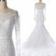 Long Sleeves Elegant Wedding Dress Handmade Lace Mermaid Court Train Wedding Gowns White/Ivory Beading Bridal Gowns Lace Dress For Wedding
