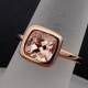 AAAA Peach morganite  7x7mm Cushion Cut Natural Untreated 1.50 carats in a 14K Rose gold engagement ring. m
