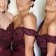 Perfect Burgundy Bridesmaid Dress - Mermaid Off Shoulder Sweep Train with Beading Lace