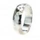 D Shape Polish Hammered Wedding Band 6mm Silver 980 Purity from Recycled Silver Jewels.His Hers,Set, US Size
