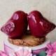 Marsala Love Bird Wedding Cake Topper