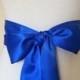 Royal blue Ribbon sash. Satin sash. 1.5, 2.25, 2.5 or 3 inch wide. Double faced satin sash. Satin Bridal sash. Simple sash. Bridesmaid sash