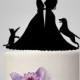 Wedding Cake topper with cat, cake topper with dog, Lesbian cake toppe