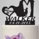 Personalized Wedding cake topper with child bride and groom name date