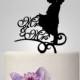 Mr and Mrs wedding cake topper funny, bride and groom silhouette