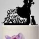 Custom wedding cake topper with dog, mr and mrs, letter