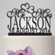 Monogram Wedding cake topper with date, personalized cake topper