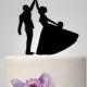 funney, silhouette wedding cake topper bride and groom