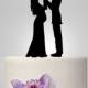 pregnant Bride and Groom silhouette wedding Cake Topper acrylic