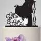 Mr and mrs wedding cake topper bride and groom silhouette, personalize