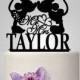 disney wedding cake topper with custom name, minnie and mickey mouse