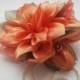 Orange Bridal Flower, Orange Wedding Flower, Wedding Flower Brooch, Orange Wedding Accessory, Orange Flower Brooch, Women's Accessory