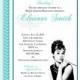 Breakfast at Tiffany's Bridal Shower Birthday Party Invitation Custom Download 5x7
