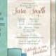 Vintage Travel Wedding, Bridal or Baby Shower, Graduation, Birthday Party Invitation Custom Download 5"x7" Brown and Teal