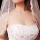 Bridal Wedding Veil light Ivory/White Scalloped Eyelash Lace with Pearls beaded Waist Length With Comb Best Seller Ready To Ship