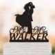 Personalized Wedding Cake topper with dog, Wedding cake topper mr and mrs.Bride and groom silhouette funny cake topper