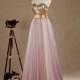 2016 Light Purple Tulle Bridesmaid dress, Long Puffy Wedding dress, Sweetheart Light Gold Sequin Strapless Prom dress floor length