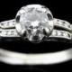 Vintage Diamonds 14k White Gold Engagement Ring Wedding Band Set Mid Century