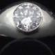 1.25 Carat F/SI3 Diamond 14k White Gold Gypsy Ring Vintage Certified Appraised 11,270