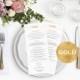 Menu cards wedding - Gold Wedding Menu Card Template - Printable menu card - Gold wedding program - Downloadable wedding 